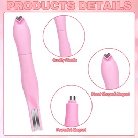 3 in 1 Cat Eye Nail Magnet, Versatile Magnet Tool for Cat Eye Polish Heart Shaped Round Multifunctional Accessories for Studio Home DIY Salo (Pink)