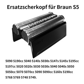 52B Scherkopf Kompatibel mit Braun Series 5, 52B Scherblatt für Braun Series 5, Ersatzklingen Klingen Rasierkopf für Rasierer Herren 5040S 5050 5050cc