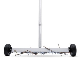 GRIP Magnetic Pickup Sweeper 17" - 8.8 lb Capacity - Chrome Handle Extends from 23" to 40" - Easy Cleanup of Workshop, Garage, Construction - Lawn Sweeper