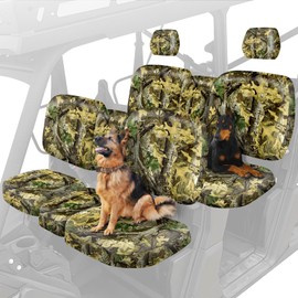 BORDAN UTV Waterproof Seat Cover for Can-Am Defender MAX 2018-2024/MAX DPS 2017-2024, Heavy Duty 1680D Camo Seat Cover Set for UTV Full Protection Outdoor(14 PCS)