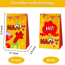 Eacoo A-M Red Cartoon Party Gift Bags,Red Cartoon Theme Party Supplies.