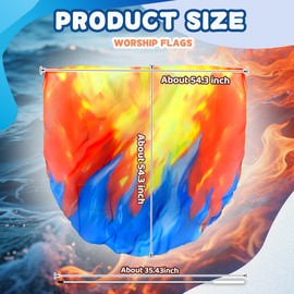 Baisdan 55x55 Holy Water and Fire, Praise Dance Flags, Worship Angel Wings Flags For Christian Church Dance Performances, Yellow Red Blue