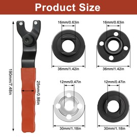 Angle Grinder Adjustable Pin Wrench - 8-48mm Adjustable Angle Grinder Key, Universal Spanner with Hexagonal Wrench and 4 Flange (Red Black Color)