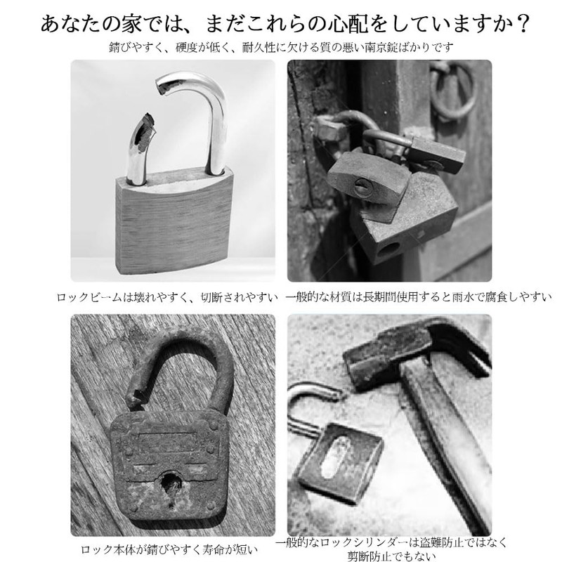 GLOWZEN 2 PCS Stainless Steel Padlock with Key,Waterproof and Rustproof