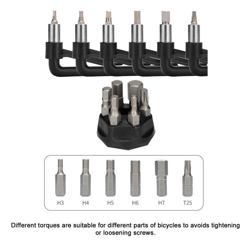 Bicycle Torque Wrench with Bits Set Portable Bike Spanner Kit