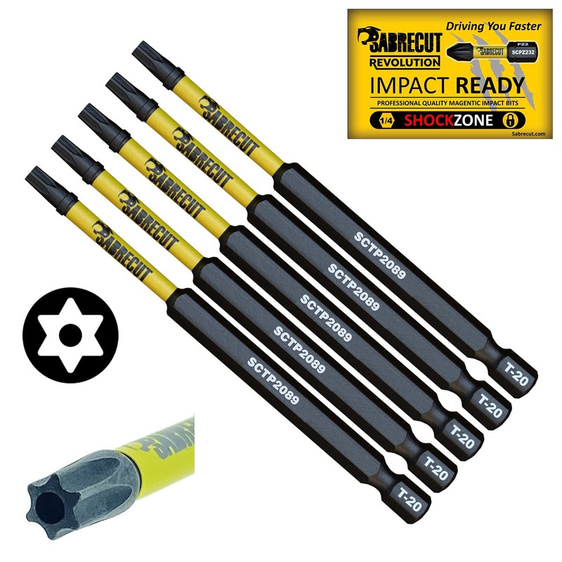 5 x SabreCut SCTP2089_5 89mm T20 TX20 Torx Tamper Proof