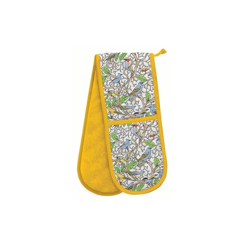 Double Oven Gloves - Organic Cotton - Artistic Birds and