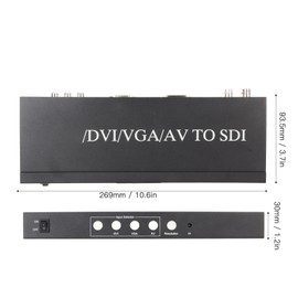 Multi Video Format to SDI Converter HD 3G SDI 1080P60 HD Multimedia Interface DVI VGA AV to SDI Converter 100‑240V UK Plug