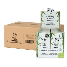 The Cheeky Panda Bamboo Travel Tissues Bulk | 56 x Plastic Free Travel Tissue Packs | 560 Super Soft Pocket Tissues