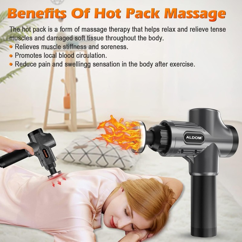 ALDOM Heated Massage Head, Thermal Massage Head Massage Gun with