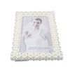 White Pearl and Crystal Plastic Picture Frame for Tabletop Display