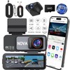 NOVA TECH Dash Cam Front Rear, 4K/2.5K Full HD Dash