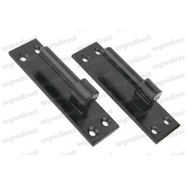 Wyre Direct 2pcs Heavy Duty Gate Hinge Brackets - Wrought Iron Gate Hinges with 12mm Pin Black - Heavy Duty Gate Hinges, Heavy Duty Hinges for Outdoor Gates, Black Gate Hinges, Garage Door Hinges