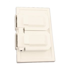 Leviton Cover, 1-Gang for Duplex Receptacles, Plastic Enclosure, Horizontal Mount, 4976-W, Weatherproof, White