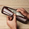 FOXHACKLE Men’s Zipper Leather Wallet with Detachable Card Case |