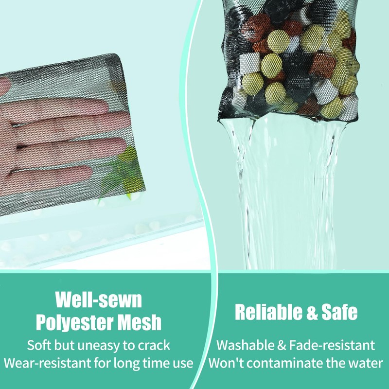 AQUANEAT 10pcs Aquarium Filter Media Bags, Fish Tank Coarse Mesh