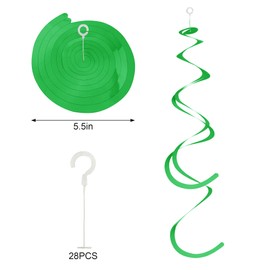 Colorful Ceiling Swirl Foil Decorations Hanging Plastic Streamer Themed Swirl Party Decoration for Wedding Thanksgiving Day Graduation Celebration, Pack of 28 (Multicolor 15)