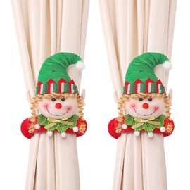 2Pcs Christmas Curtain Tie Backs Curtain Holder Christmas Curtain Tieback Curtain Buckle Drapes Holder Curtain Hooks Curtain Holdbacks Xmas Ornaments Christmas Window Decoration Living Room Home Decor
