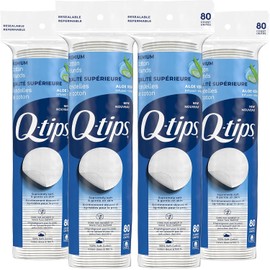 Q-Tips Beauty Luxe Cotton Rounds 80 Count 4-Pack – Hypoallergenic Makeup Remover Pads, Beauty & Personal Care Essentials