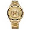 FORSINING Geometry Hollow Automatic Mechanical Men Watch Wristwatch (Gold Dial