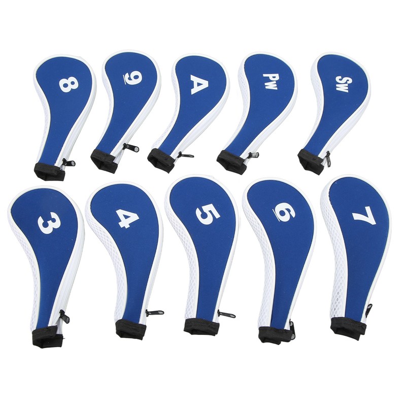 10pcs Golf Iron Head Cover with Number Printing Neoprene Zippered