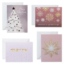 American Greetings Christmas Cards Boxed with Envelopes, Pink, Gold and Silver Designs (20-Count)