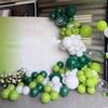 75pcs Green and White Balloons 12Inch Dark Green and White