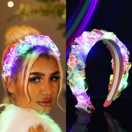 Yean Luminous Headband LED Hair Band Laser Hair Band Christmas Costume Party Hair Accessories for Women and Girls (Braided)