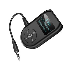 ZIIDOO 4-in-1 Wireless Bluetooth Adapter with Display Screen, Low Latency Bluetooth 5.0 Audio Adapter for TV, PC, Car, Home Stereo System