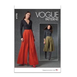 Vogue Patterns V1772A Misses Skirt/Pants S-M-L-XL-XXL, White