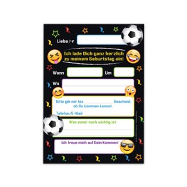 12 Invitation Cards for 9th Children's Birthday Boys Football Invitations Ninth Birthday Children