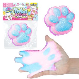 ORB Tabalicious Sugar Pops TABA Rainbow Cat Paw Squishy Toy - Purple, White, Pink, Blue Cat Paw with Sparkles - Soft Sticky TABA Squishies - Fun Squishy Stress Ball Kawaii Fidget Toys for Kids, Adults