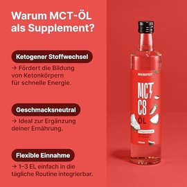 BRAINEFFECT MCT Oil C8 - Forms 300% More Ketones Than Other MCT Oils (>97% C8) - Ketogenic Diet - Pure Coconut Oil Extract - Ideal for Ketogenic Diet & Bulletproof Coffee (500 ml)