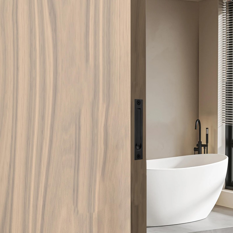 Malimali 2 Pack Matte Black Modern Edge Pull Pocket Door