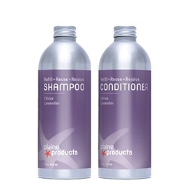 Plaine Products Eco-Friendly Shampoo and Conditioner - Citrus Lavender - Sulfate & Paraben Free, 16oz Refill Bottle