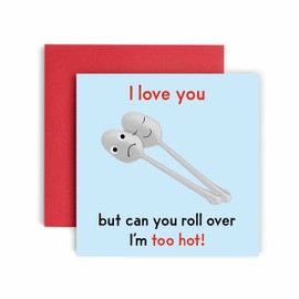 Huxters Funny Anniverary Cards for men and women - I Love you but Spoon Valentines and Birthday Card from him and her - Saucy Birthday Card and valentines 1.48cm (I Cannot)