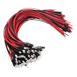 PATIKIL 3mm LED Diode Light, 100 Pcs 3-6V DC Pre Wired Mini LED Lights Bulb Light-Emitting Lamp for RC DIY Indicator Lighting, Orange Light