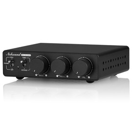 Douk Audio NS-13G MAX 300Wx2 Stereo Amplifier with Phono Input - HiFi Class D Mini Power Amp for Home Theater, Turntables, Studio Monitor | TPA3255 Chip, RCA/MM Inputs, Bass/Treble Control (DC 48V)
