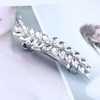 Allereyae Crystal Wedding Hair Clip Barrette Rhinestone Leaf Hair Barrette
