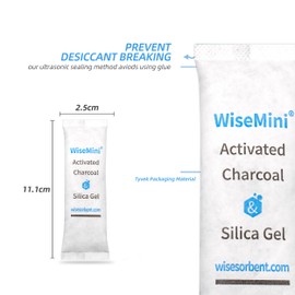 Wisesorb 250Pcs 14 Gram Food Safe Desiccant Packs, High Absorption Capacity for Moisture & Odor, Silica Gel & Coconut Shell Activated Carbon Packets for Storage