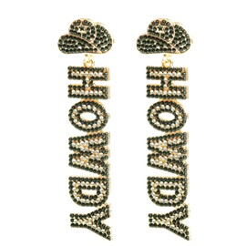 Western Rhinestone Cowboy Cowgirl Earrings for Women - Howdy Letter Enamel Hat Jewelry For Country Concert Outfit Festival