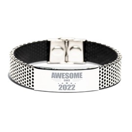 DesiDD Awesome Since 2022 Bracelet - Stainless Steel - Birthday Gifts for Men Women Him Her Son Daughter Friend Coworker College Born in 2022 Christmas Valentines