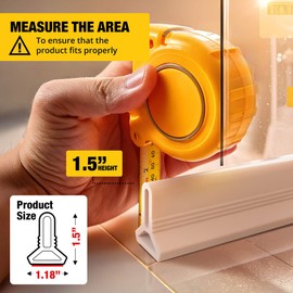 67" White Shower Threshold Water Dam Barrier, 1.5" Tall Water Stopper Strip