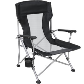WILDROOTS Oversize Heavy Duty Mesh Camping Chair - High Backrest, Lightweight & Ventilate for Outdoor Comfort, Camping, Beach & Patio