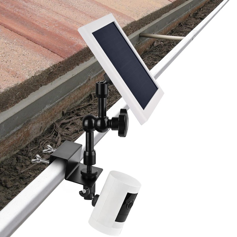 2-in-1 Gutter Mount for Solar Panel, Stick Up Cam Battery,