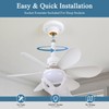 Socket Fan Light with 6 Blades, 3 Color Dimmable &