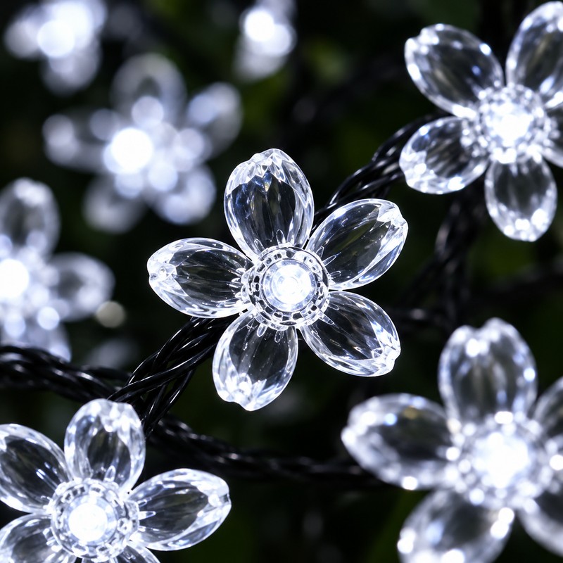 Solar Cherry Blossom String Lights for Outdoor Decoration – 20