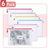 Mr. Pen- Plastic Mesh Zipper Pouch with Label Pocket, A4,