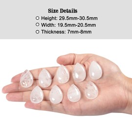 mookaitedecor 5pcs 20x30mm Natural Clear Quartz Crystal Cabochons for Jewellery Making Crafting, Cabochons Flat Back Water Drop Beads Teardrop Beads Natural Stone Beads Healing Crystal Beads