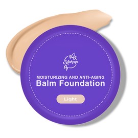 Balm Foundation for Mature Skin - Age-Defying Makeup Foundation with Hydrating Medium Coverage for Older Women, Vegan Non-Settling Formula Blurs Appearance of Fine Lines, Satin Finish (Light)